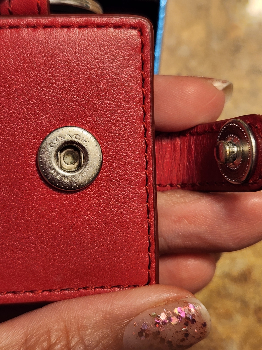 Coach Red Leather Keychain - Picture 5 of 11